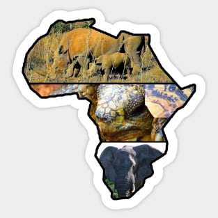 African Wildlife Continent Collage Sticker